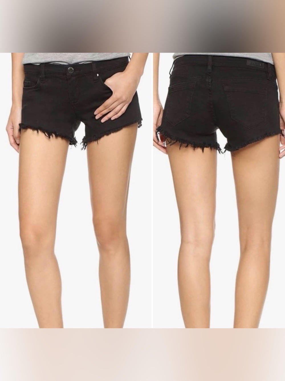 Blank NYC Black Denim Jean Shorts Frayed Hem Women’s Size 25 Grunge Summer